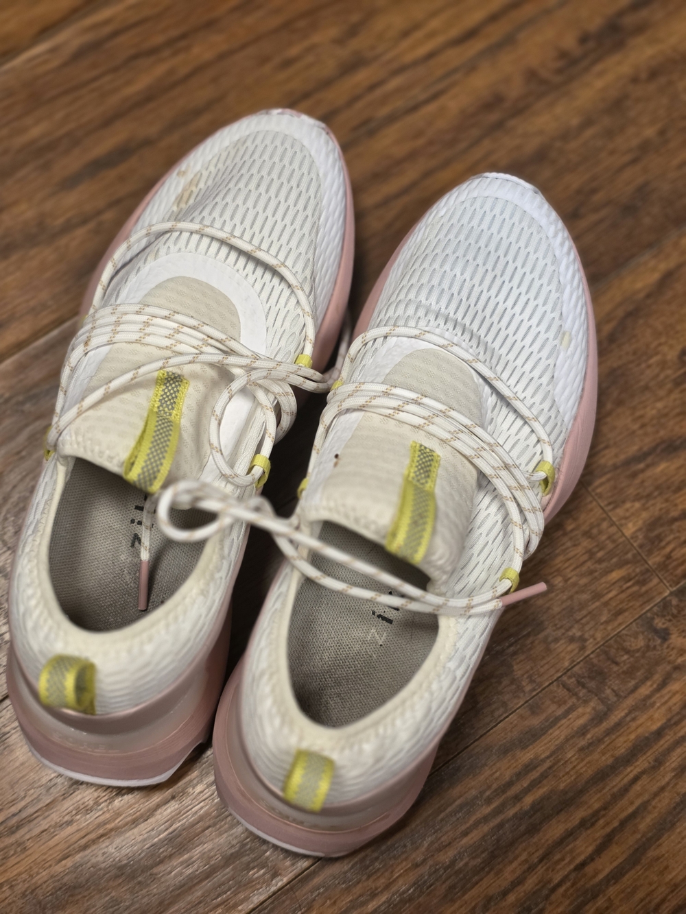 Sorel Women's White & Pink Sneakers with Yellow Accents
